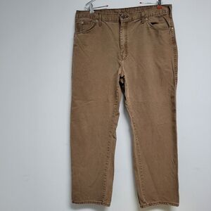 Mens 40X30 Dickies‎ 100% Cotton Brown Canvas Work Pants ED218STB Mexico Relaxed
